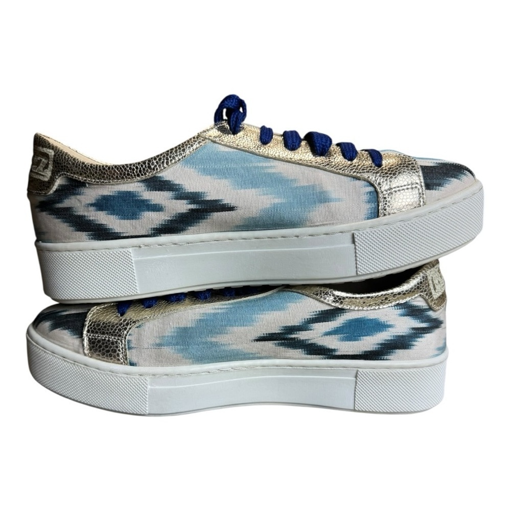 Baldiz Ikat Abstract Print Gold Metallic Sneakers Size 38 (US 8) - Picture 5 of 13